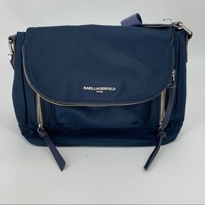Karl Lagerfeld Paris Navy Cara Messenger Crossbody